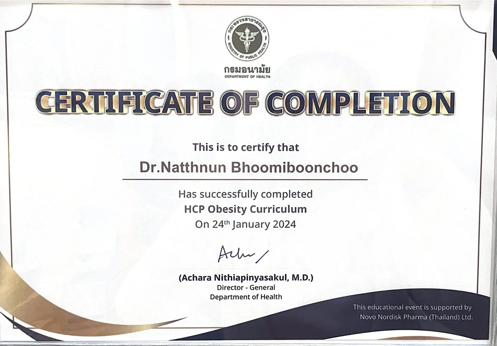 HCP Obesity Curriculum – Department of Health Thailand