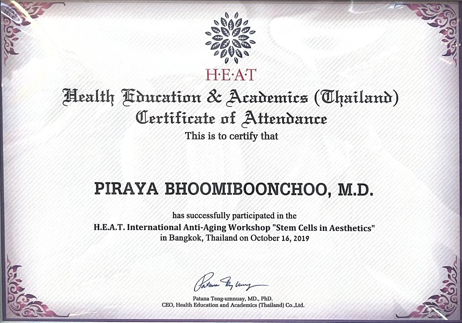 H.E.A.T. International Anti-Aging Workshop – Stem Cells in Aesthetics