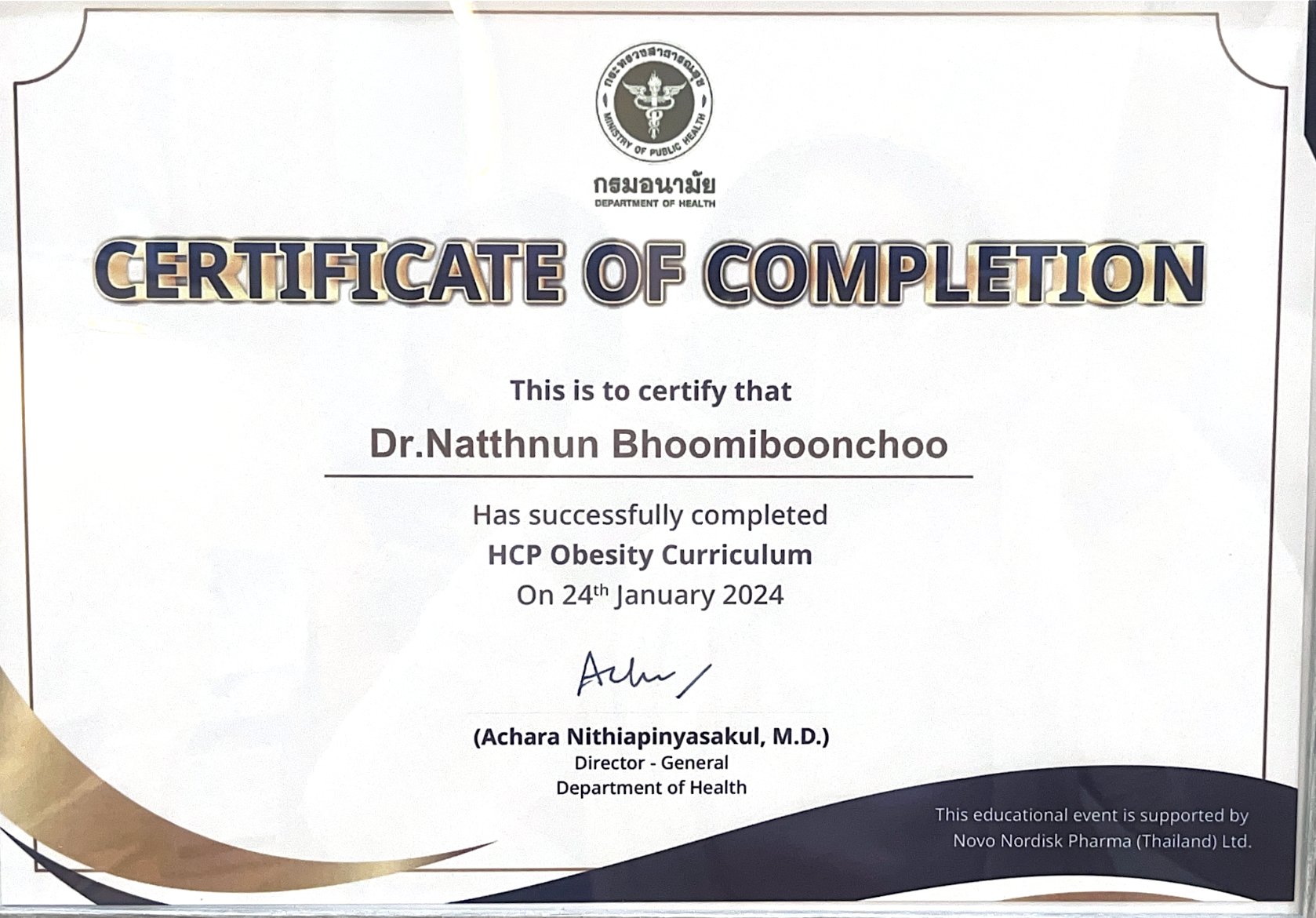 HCP Obesity Curriculum – Department of Health Thailand