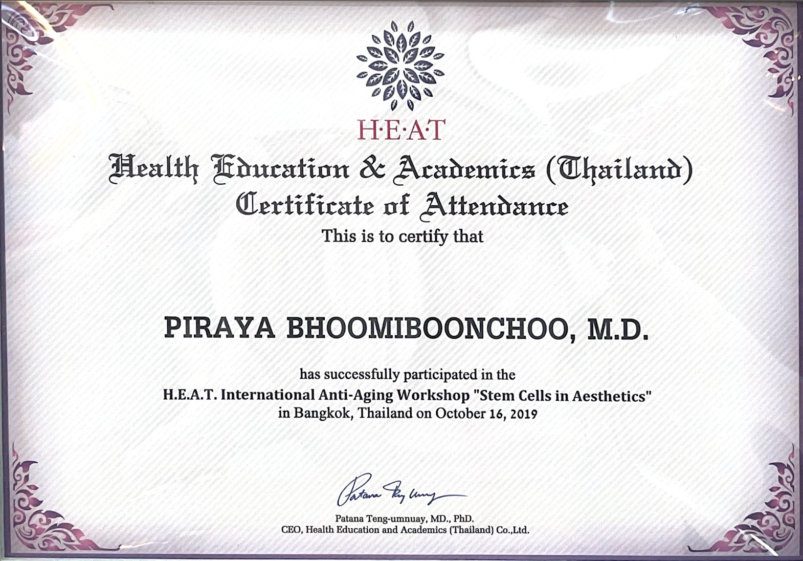 H.E.A.T. International Anti-Aging Workshop – Stem Cells in Aesthetics